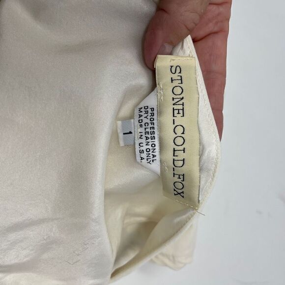 Stone Cold Fox Women's Cream Spaghetti Strap Bullwhip Jumper Size 1 - Picture 6 of 10